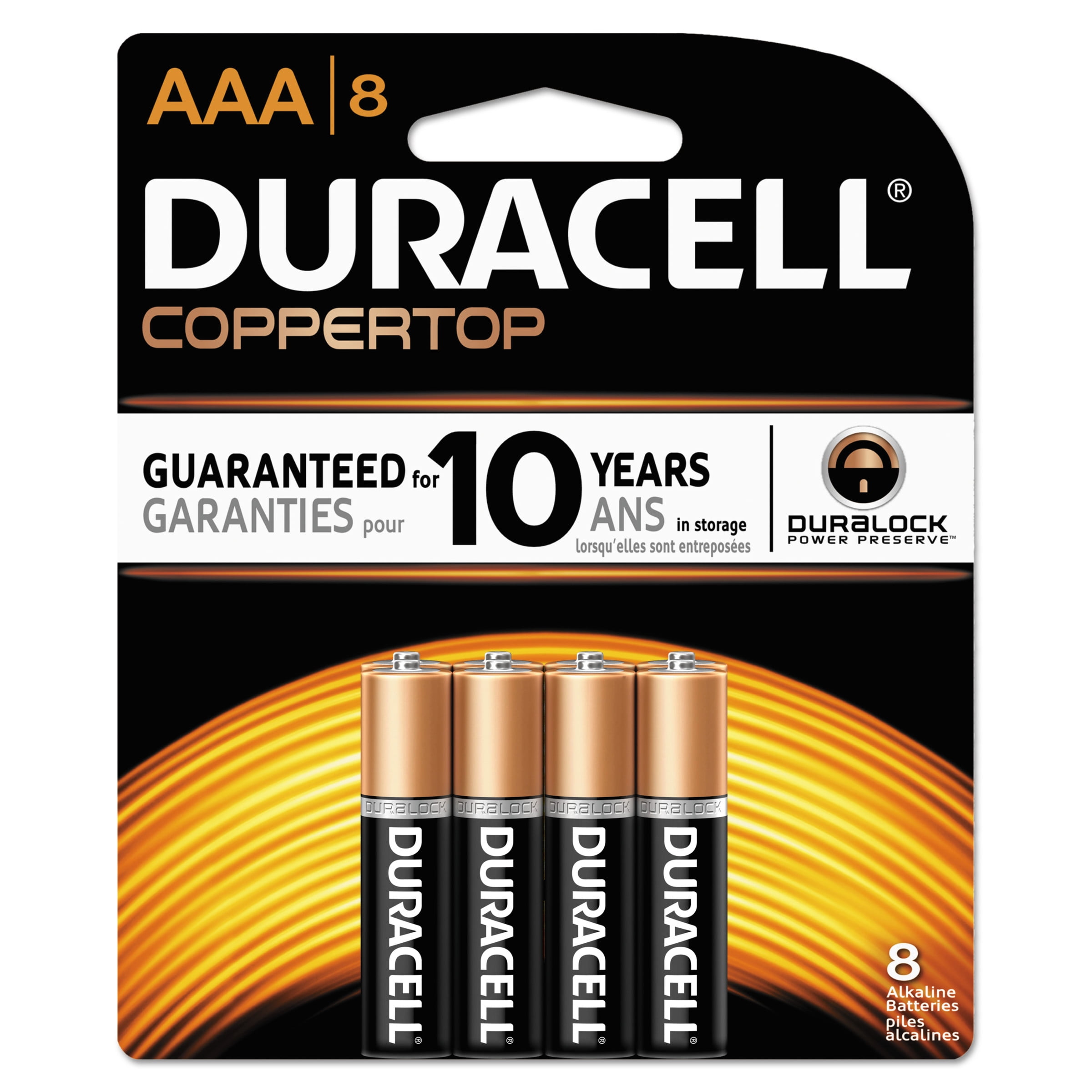 Piles AA Coppertop par Duracell, paquet de 8 MN1500B8Z