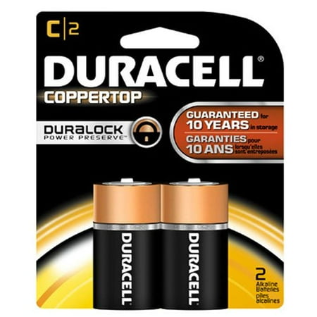 Duracell, CopperTop, Alkaline C Batteries (2/Pack), Non Rechargeable
