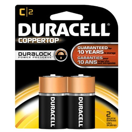 Duracell, CopperTop, Alkaline C Batteries (2/Pack), Non Rechargeable