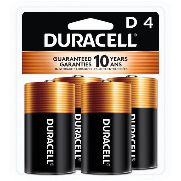 Duracell - CopperTop D Alkaline Batteries - long lasting, all-purpose D battery for household and business - 4 count