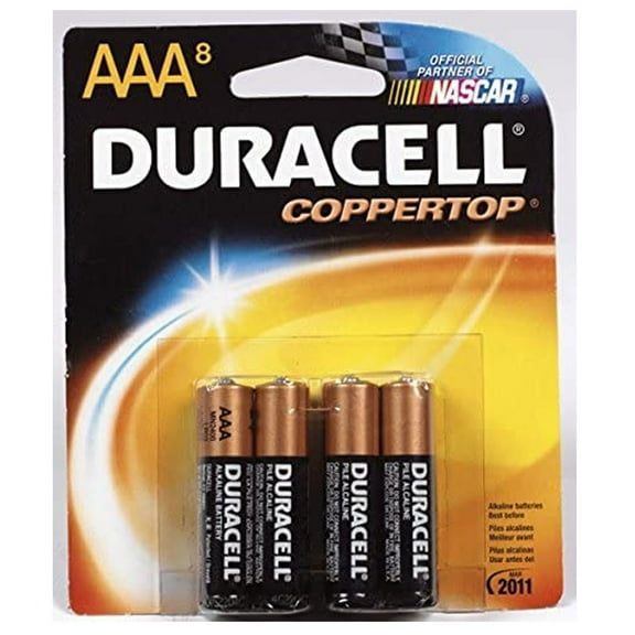 Duracell Coppertop 04261 Alkaline Battery, 1.5 Volt, Aaa, Card 8 (Pack of 10)