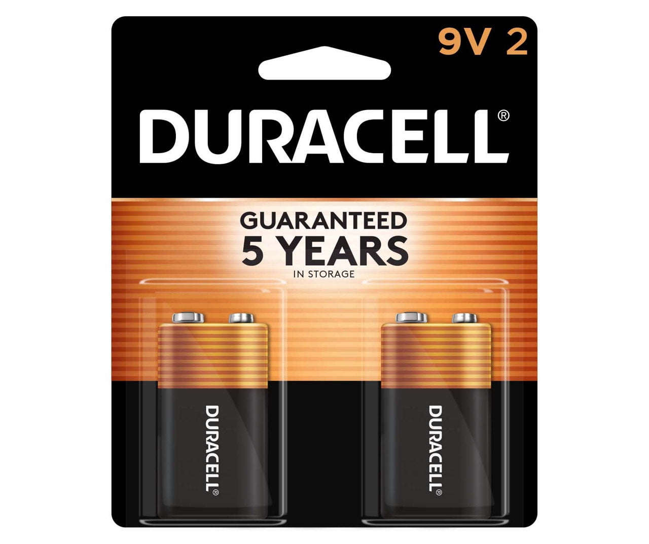 Duracell Coppertop 9V Alkaline Batteries, 2-Count