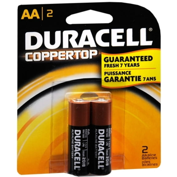 Duracell Coppertop AA Alkaline Batteries 1.5 Volt 2 Each (Pack of 3)