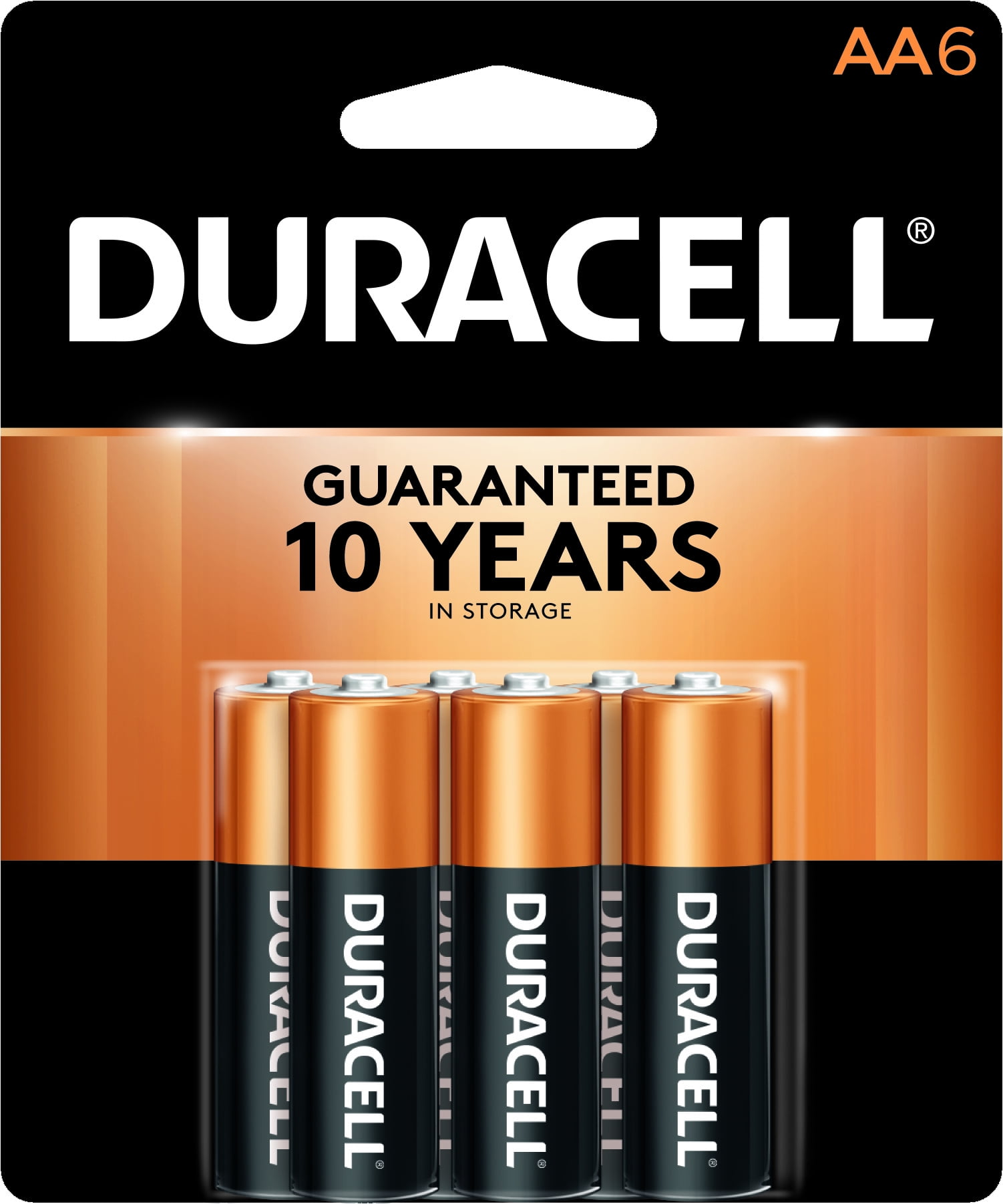 Duracell 1.5V Coppertop Alkaline AA Batteries, 6 Pack