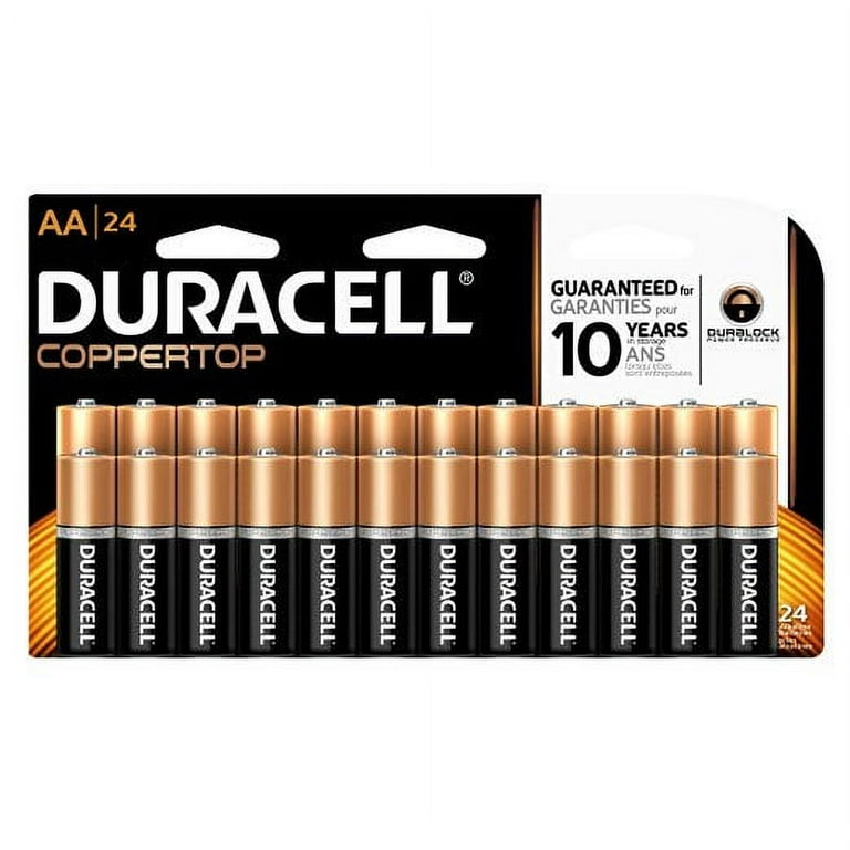 Duracell Coppertop Alkaline Batteries, AA, 24 batteries