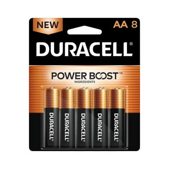 Duracell Coppertop AA Batteries with Power Boost Ingredients, 8 Count Pack Double A Battery with Long-lasting Power, Alkaline AA Battery for Household and Office Devices
