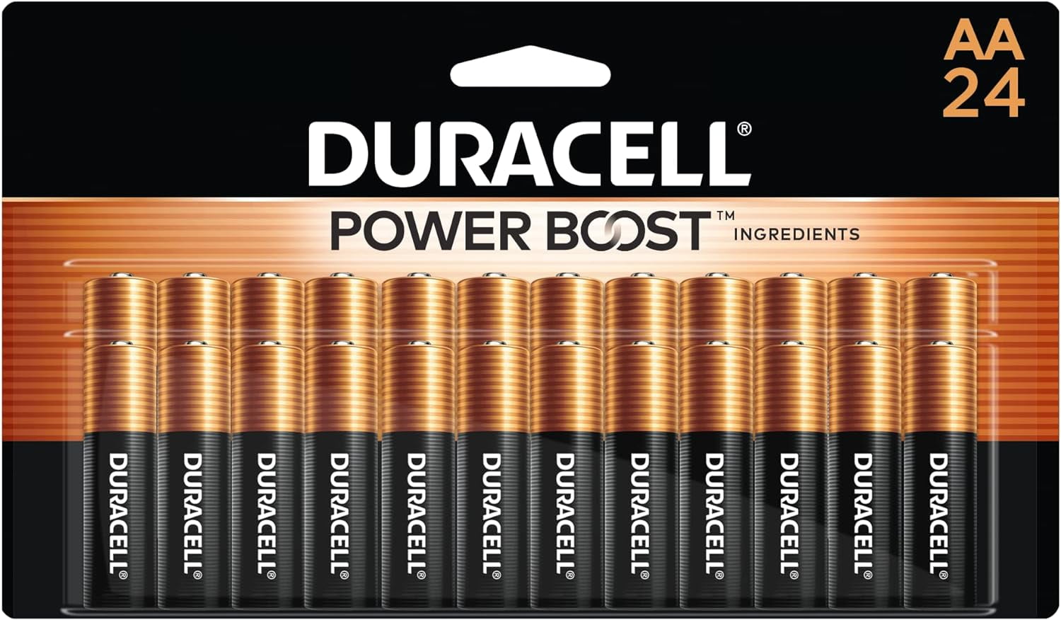 Duracell Coppertop AA Batteries with Power Boost Ingredients & Long-lasting Power - For Toys, Remote Controls, Torch, Calculator, Clocks, Radios, Wireless & Keyboards - 24 Batteries/pack - Pack of 4