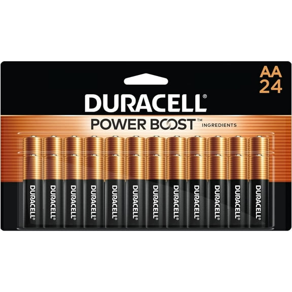 Duracell Coppertop AA Batteries with Power Boost Ingredients & Long-lasting Power - For Toys, Remote Controls, Torch, Calculator, Clocks, Radios, Wireless & Keyboards - 24 Batteries/pack - Pack of 1