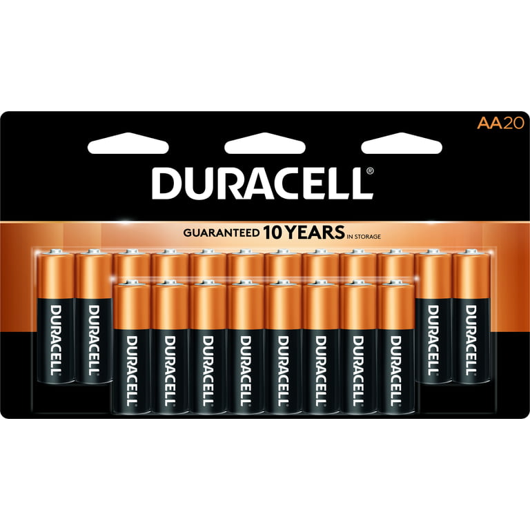 Duracell Coppertop AA Batteries with Power Boost Ingredients, 20 Count Pack  Double A Battery with Long-lasting Power, Alkaline AA Battery for
