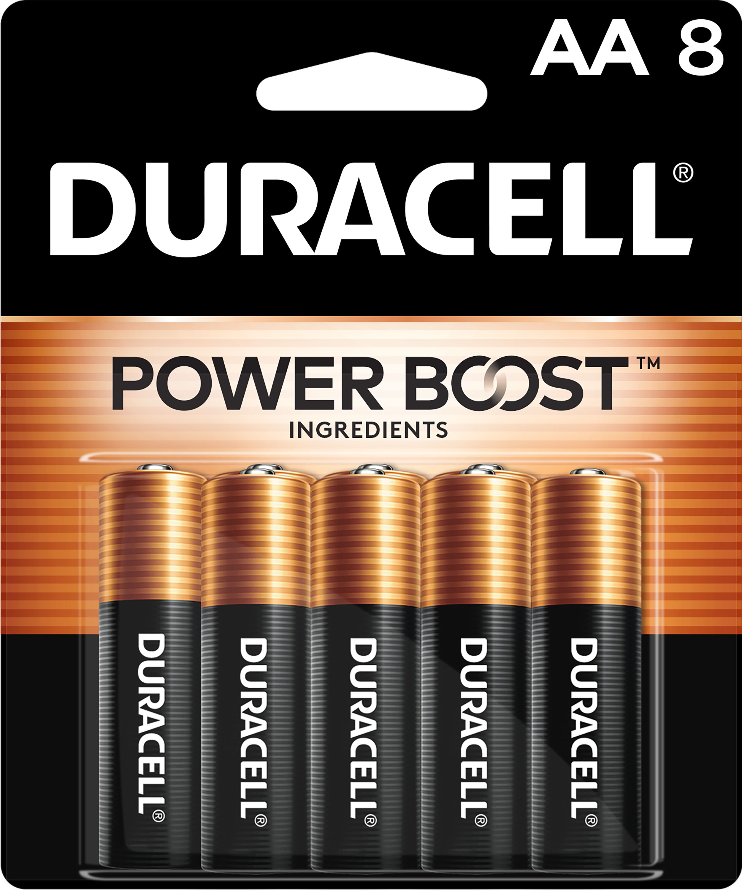 Duracell Coppertop AA Battery with POWER BOOST™, 8 Pack Long-Lasting Batteries - image 1 of 9