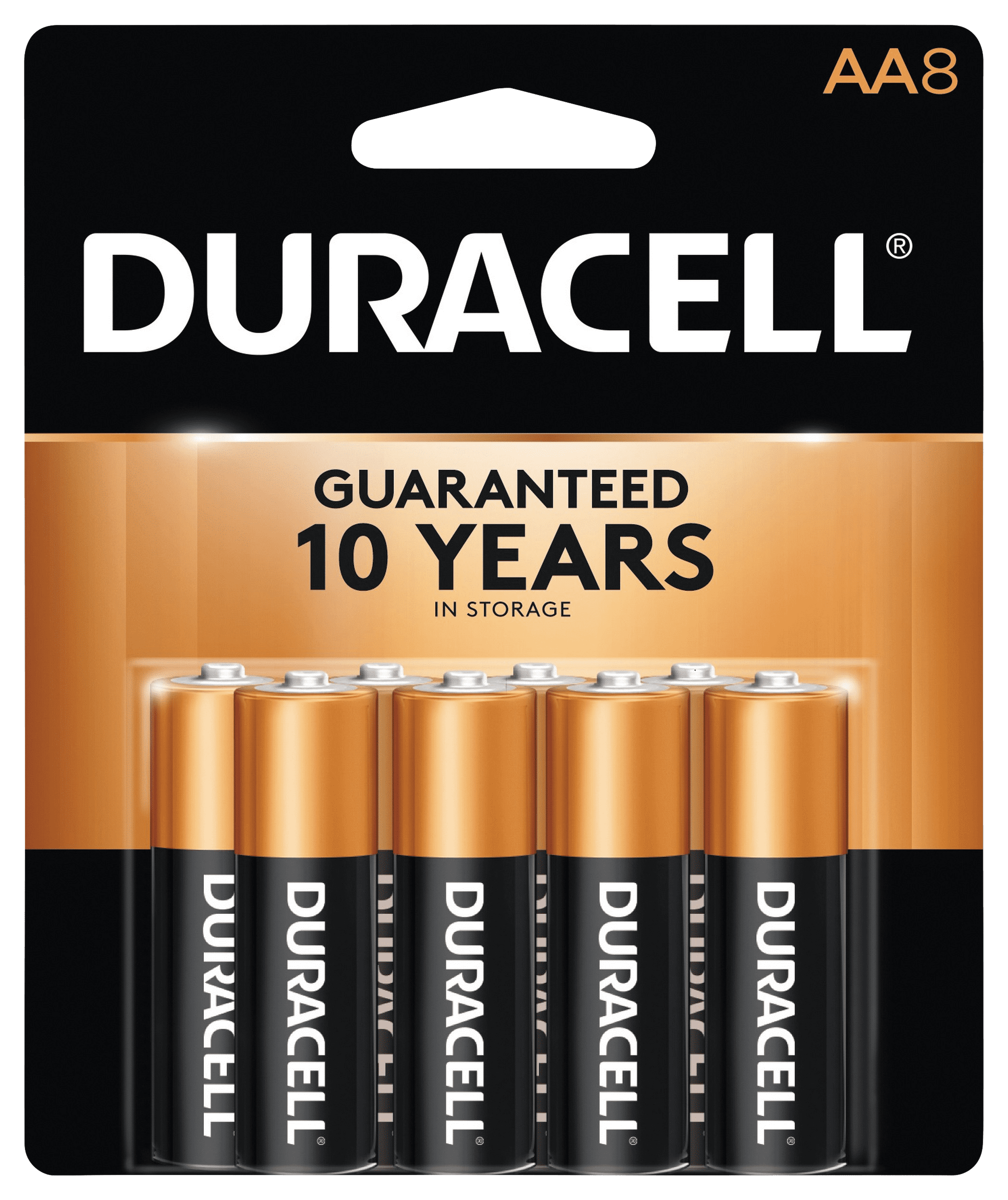 Duracell 1.5V Coppertop Alkaline AA Batteries 8 Pack