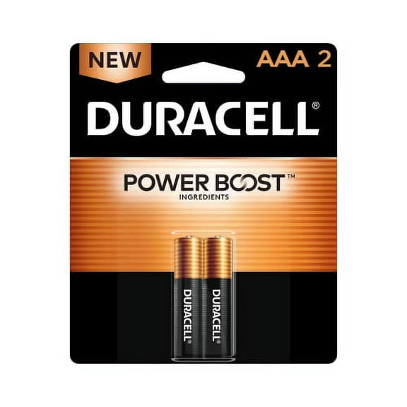 Duracell Coppertop AAA Batteries with Power Boost, 2 Count Pack Triple A Battery with Long-lasting Power, Alkaline AAA Battery for Household and Office Devices (Packaging May Vary)