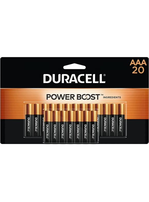 Duracell Coppertop AAA Batteries with Power Boost Ingredients, 20 Count Pack Triple A Battery with Long-lasting Power, Alkaline AAA Battery for Household and Office Devices
