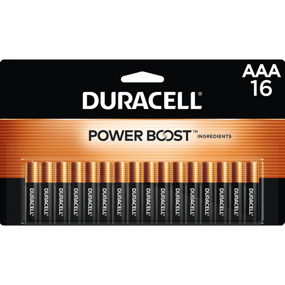 Duracell Coppertop AAA Battery with POWER BOOST™, 16 Pack Long-Lasting Batteries