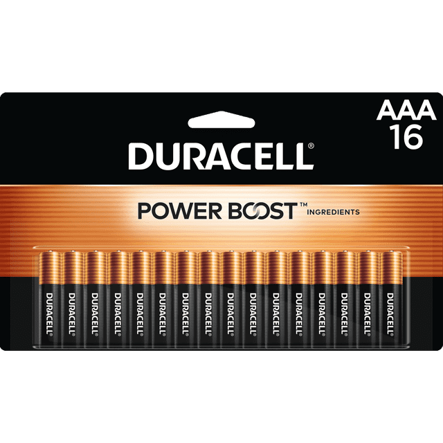 Duracell Coppertop AAA Battery with POWER BOOST™, 16 Pack Long-Lasting Batteries
