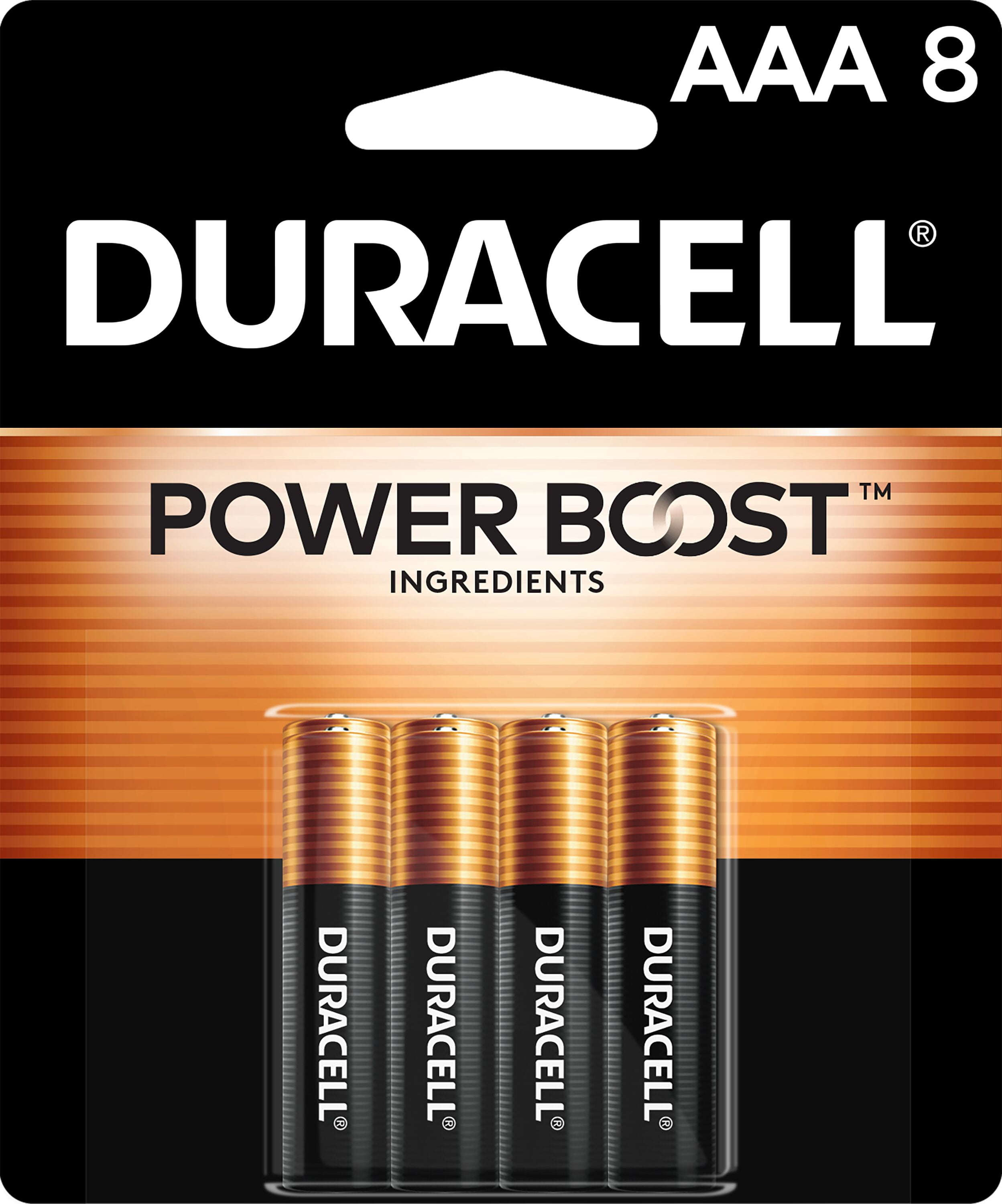 Duracell Coppertop AAA Battery with POWER BOOST™, 8 Pack Long-Lasting  Batteries 