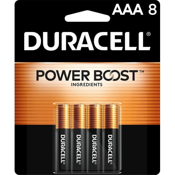 Duracell Coppertop AAA Battery with POWER BOOST™, 8 Pack Long-Lasting Batteries