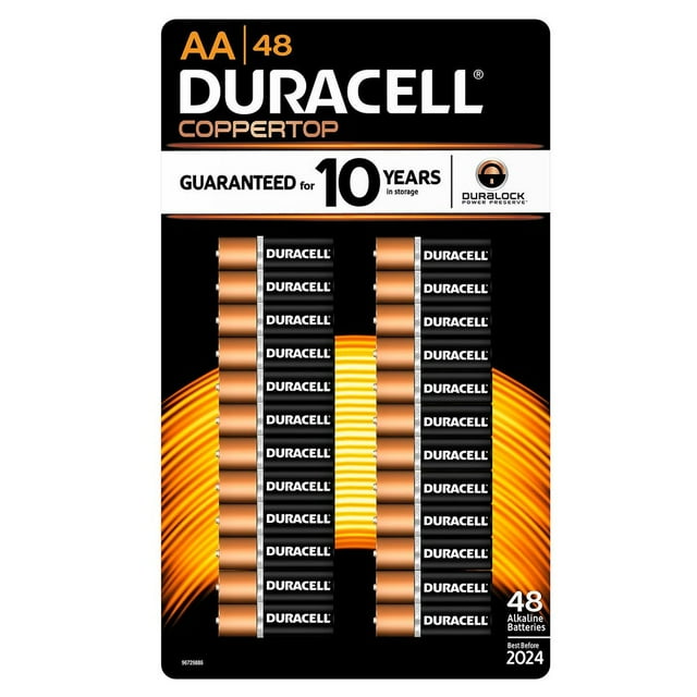 Duracell Coppertop Alkaline AA Batteries 48 Pk (pack of 2)