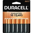 thumbnail image 1 of Duracell Coppertop Alkaline Batteries 1.5 Volt AA 10 Each (Pack of 1), 1 of 3