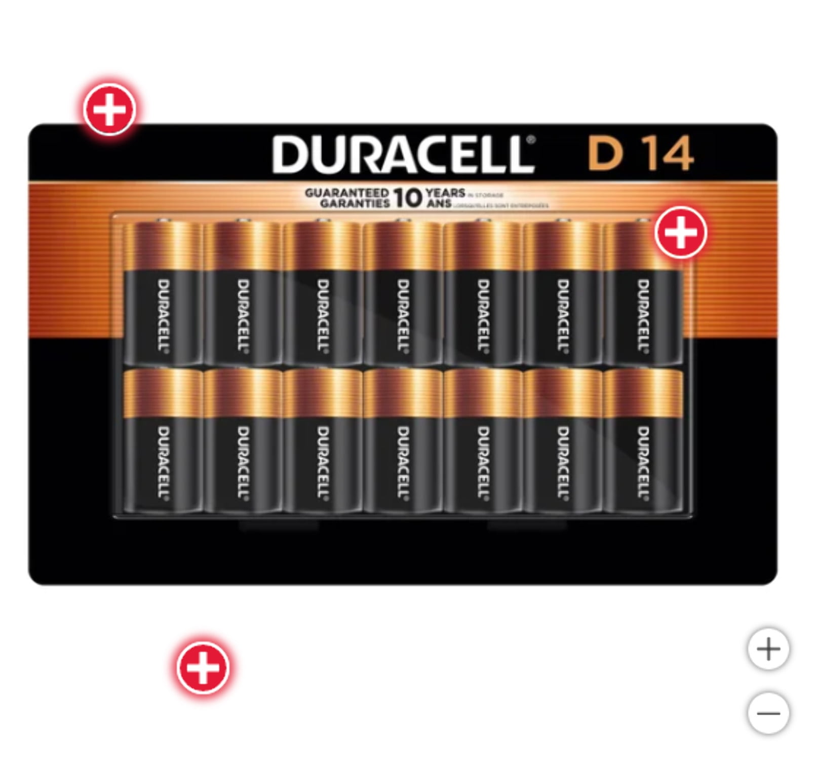 Duracell Coppertop Alkaline D Batteries, 14 Count