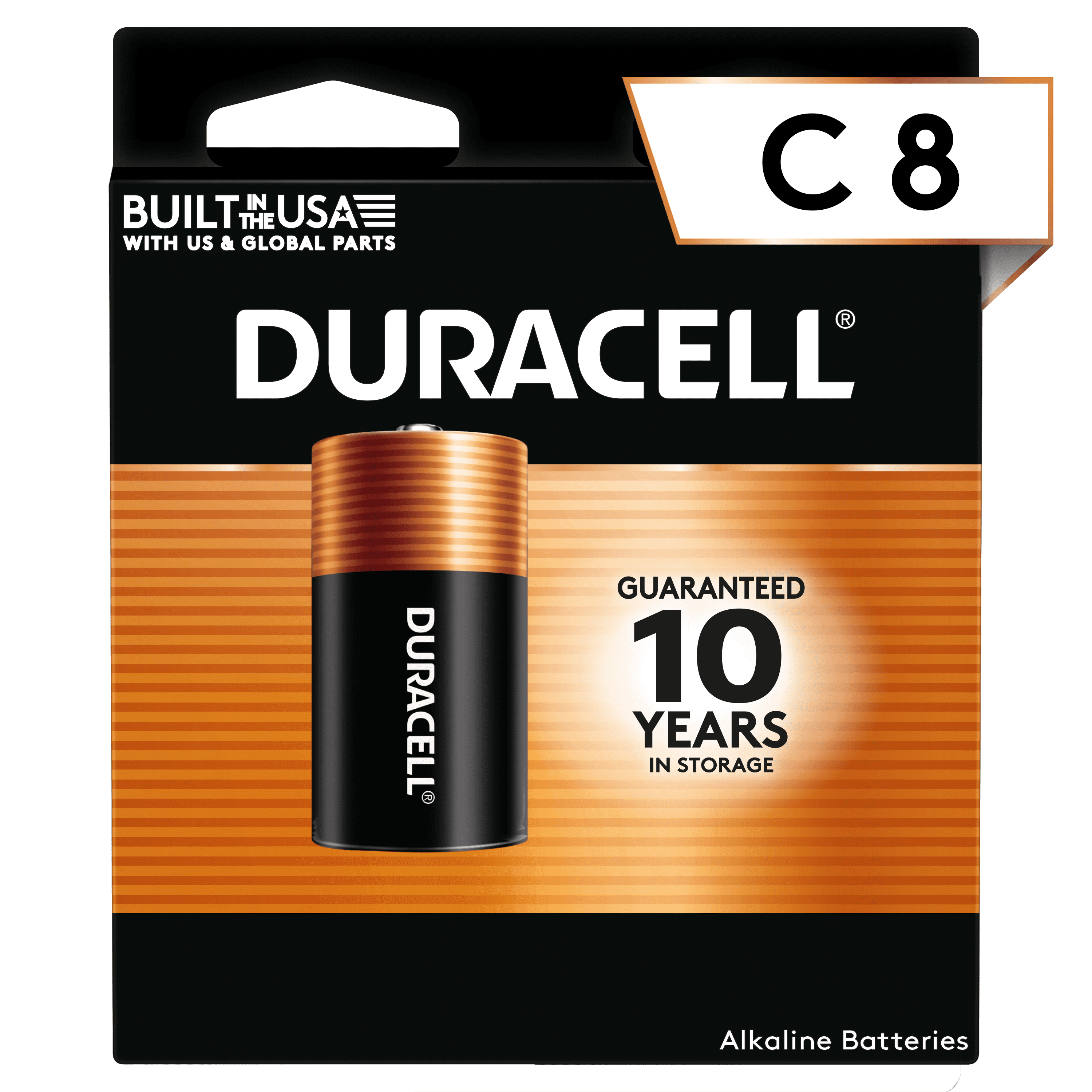 Duracell Coppertop C Alkaline Batteries, 8 Pack