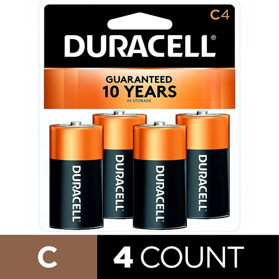 Duracell Coppertop C Alkaline Batteries, 4 Count
