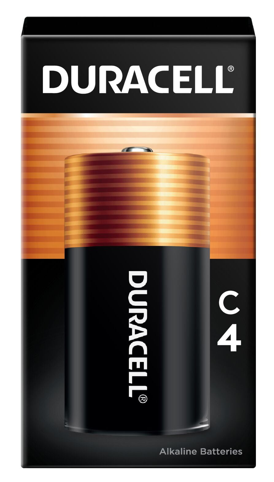 Duracell Coppertop C Battery, Long Lasting C Batteries, 4 Pack