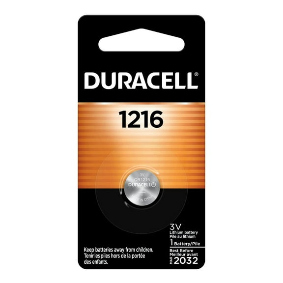 Duracell DL1216 3V Lithium Coin & Watch Battery - Long-Lasting Power & Reliable Performance - For Key Fob, Car Remote, Digital Cameras, Watches, Glucometers, Calculator - 10 Y Guarantee - Pack of 3