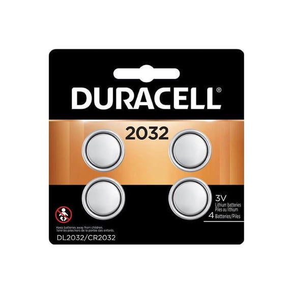 Duracell DL2032B4CT 2032 3V Lithium Battery For Security Device, Medical Equipment, Health/Fitness Monitoring Equipment, Calculator, Watch, Keyfob Transmitter - CR2032 - Lithium (Li) - 144 / Carton