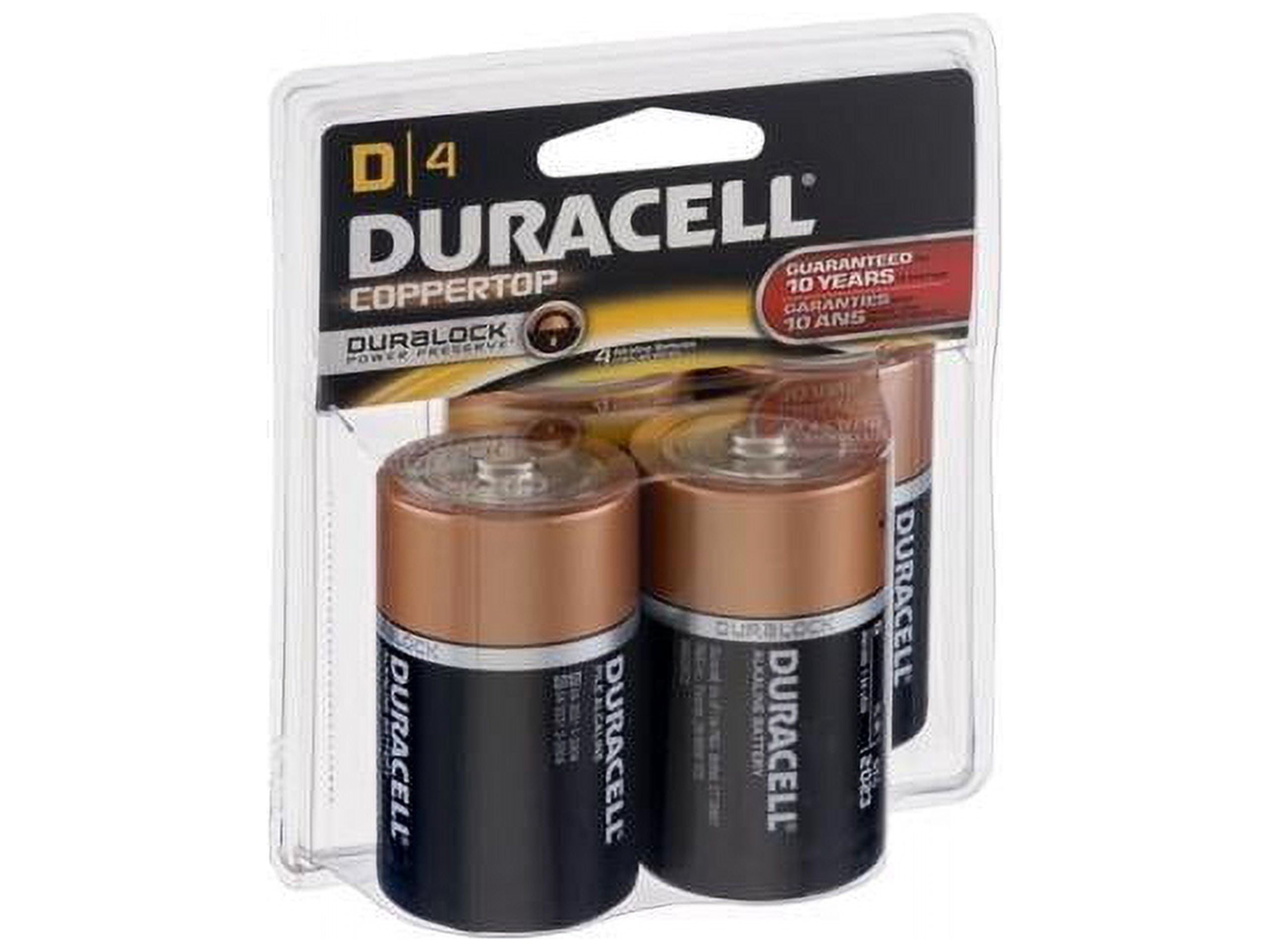 Duracell, DURMN1300R4ZCT, Coppertop Alkaline D Battery 4-Packs, 48 / Carton, Black