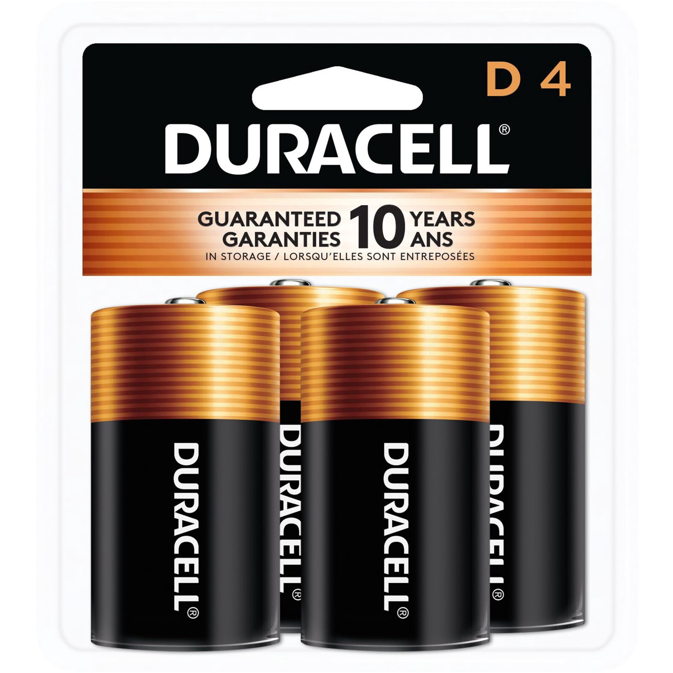 Duracell, DURMN1300R4ZCT, Coppertop Alkaline D Battery 4-Packs, 48 / Carton, Black