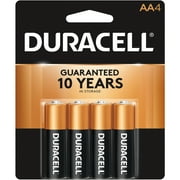 Duracell, DURMN1500B4ZCT, Coppertop Alkaline Battery, 1.5v, Aa, 4/Pk