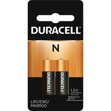 Duracell, DURMN9100B2PK, Security Alkaline 12V Photo N Battery - MN9100, 2 / Pack, Black