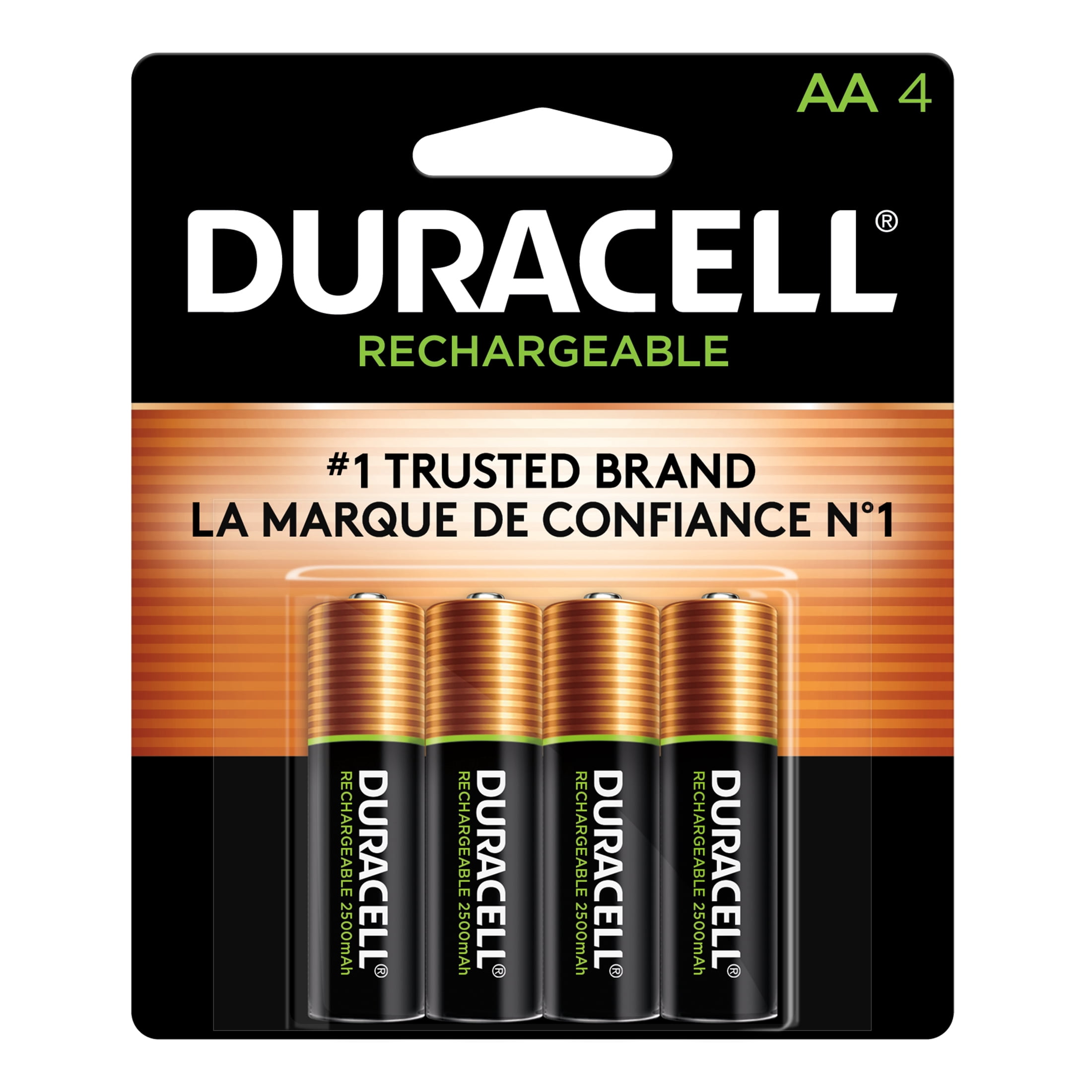 Duracell DX1500B4N Rechargeable Staycharged Nimh Batteries, Aa, 4/Pack