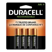 Duracell DX1500B4N Rechargeable Staycharged Nimh Batteries, Aa, 4/Pack