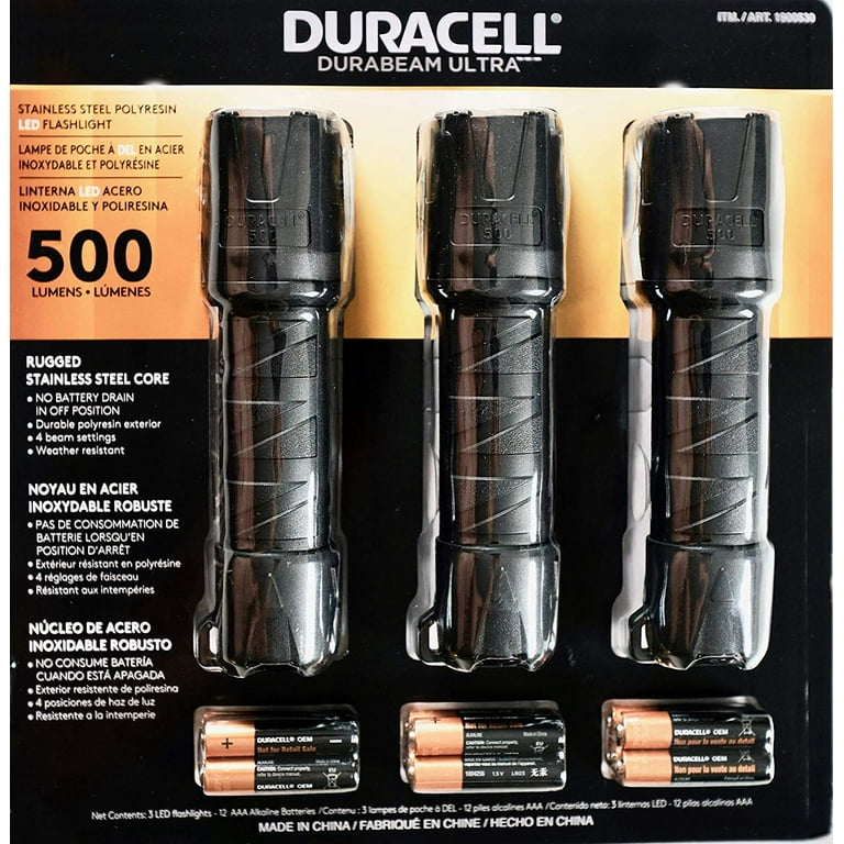 Duracell Durabeam Ultra LED Flashlight 500 Lumens 3 Count w