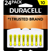 Duracell EasyTab 10 Hearing Aid Batteries, Size 10 - Yellow, 24 Pack