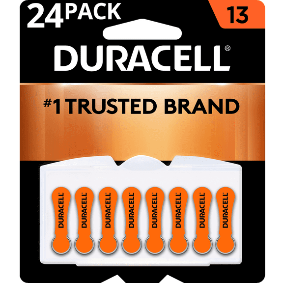 Duracell Size 13 Hearing Aid Batteries, 24 count