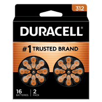 Duracell EasyTab 312 Hearing Aid Batteries, Size 312 - Brown, 16 Pack
