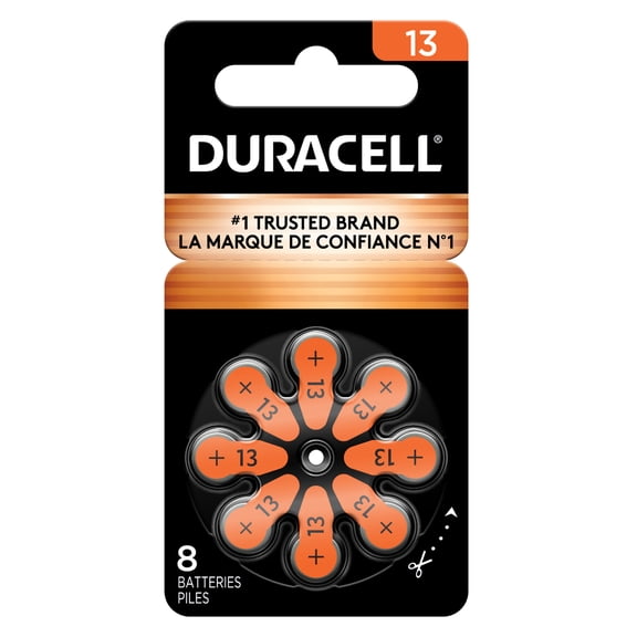 Duracell Hearing Aid Batteries, Size 13, 8 Pack