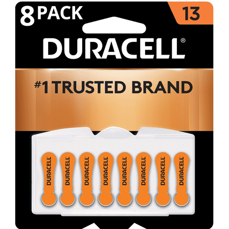 (2 pack) Duracell Hearing Aid Batteries, Size 13, 8 Pack