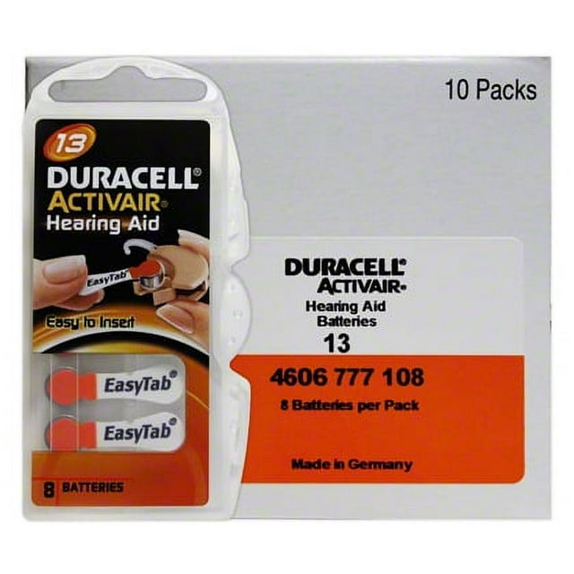 Duracell Hearing Aid Batteries Size 13 (80 Pack) - Walmart.com