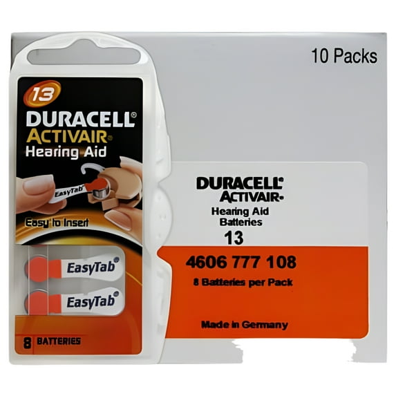 Duracell Hearing Aid Batteries Size 13 (80 Pack)