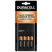 Duracell ION SPEED 1000 Rechargeable Battery Charger, Includes 4 AA NiMH Batteries, Multicolor