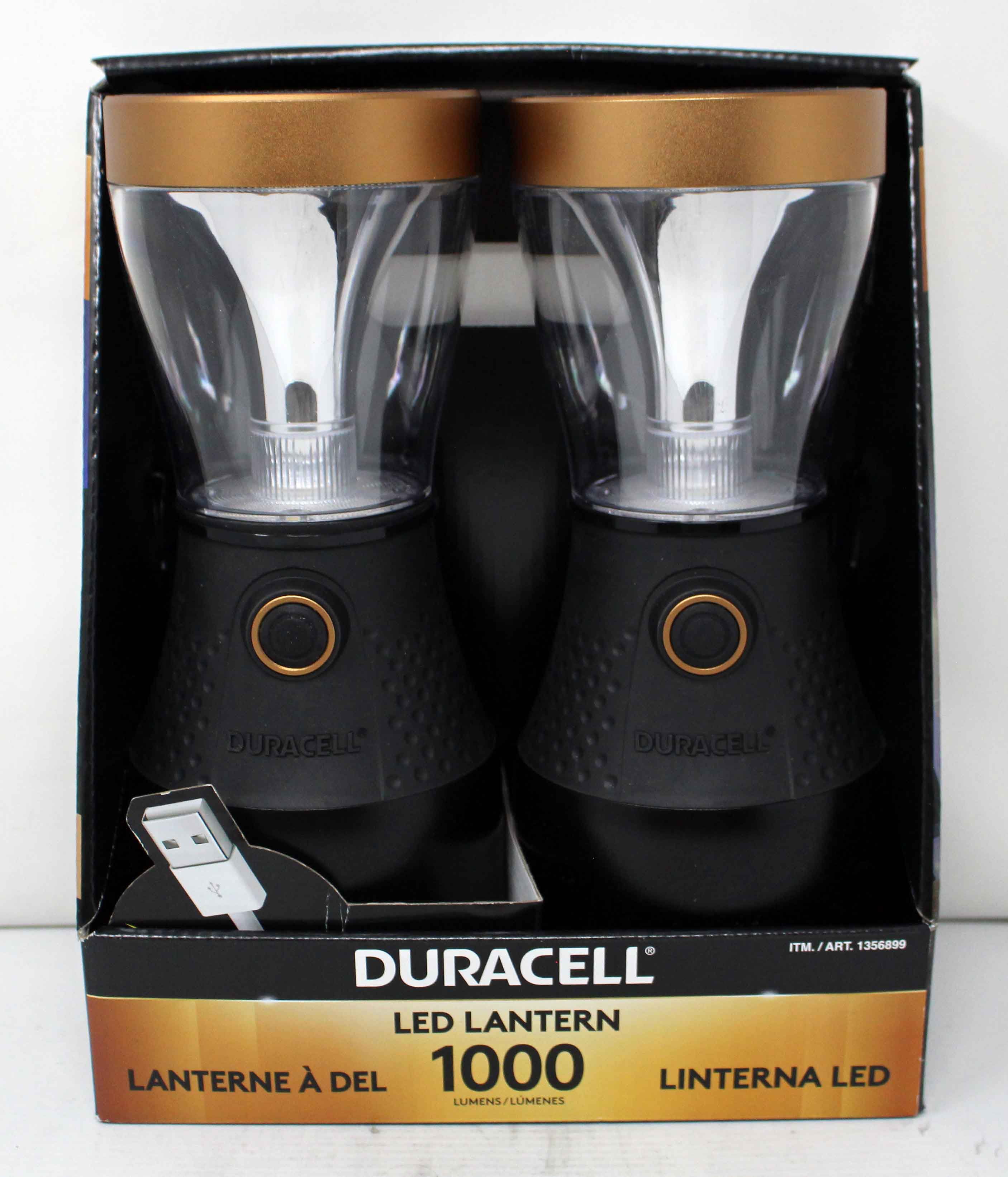 Duracell LED Lanterns 1000 Lumens W/USB Connestion 2 Pack