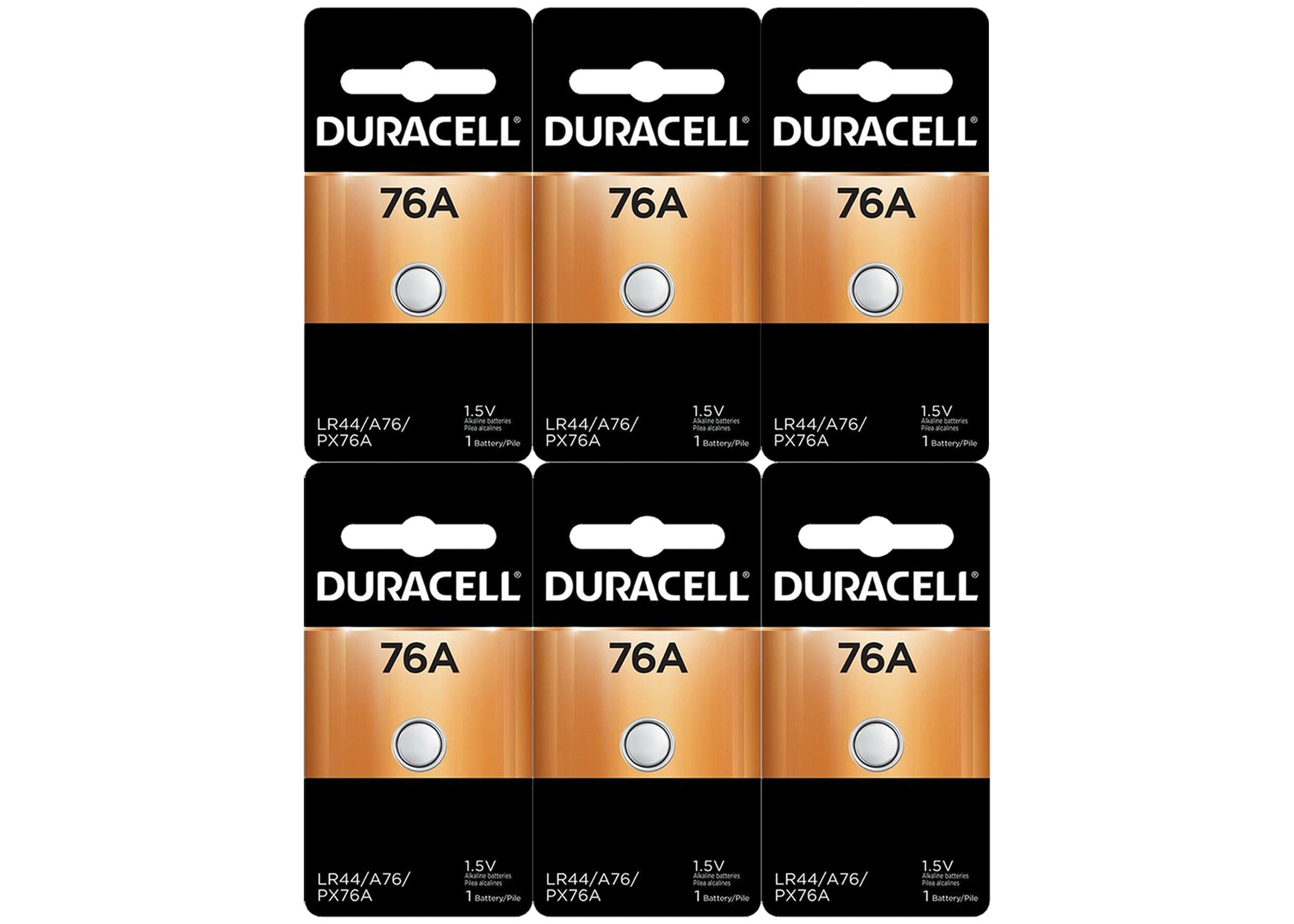 Duracell 76A LR44 Duralock 1.5V Button Cell Battery 12 Pack