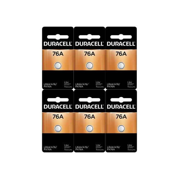 Duracell LR44 Duralock 1.5V Button Cell Battery, (6 Count)