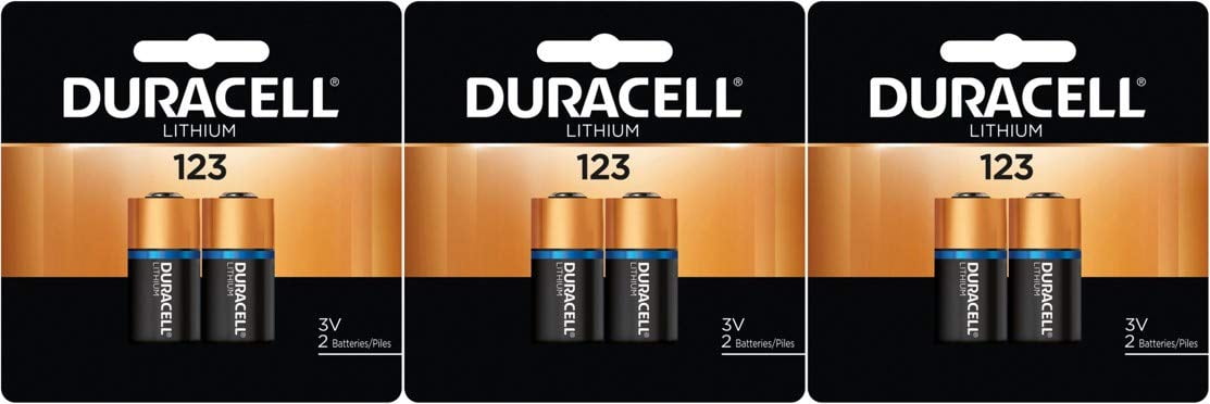 Duracell Lithium CR123A CR123 123A 3V 6 Batteries