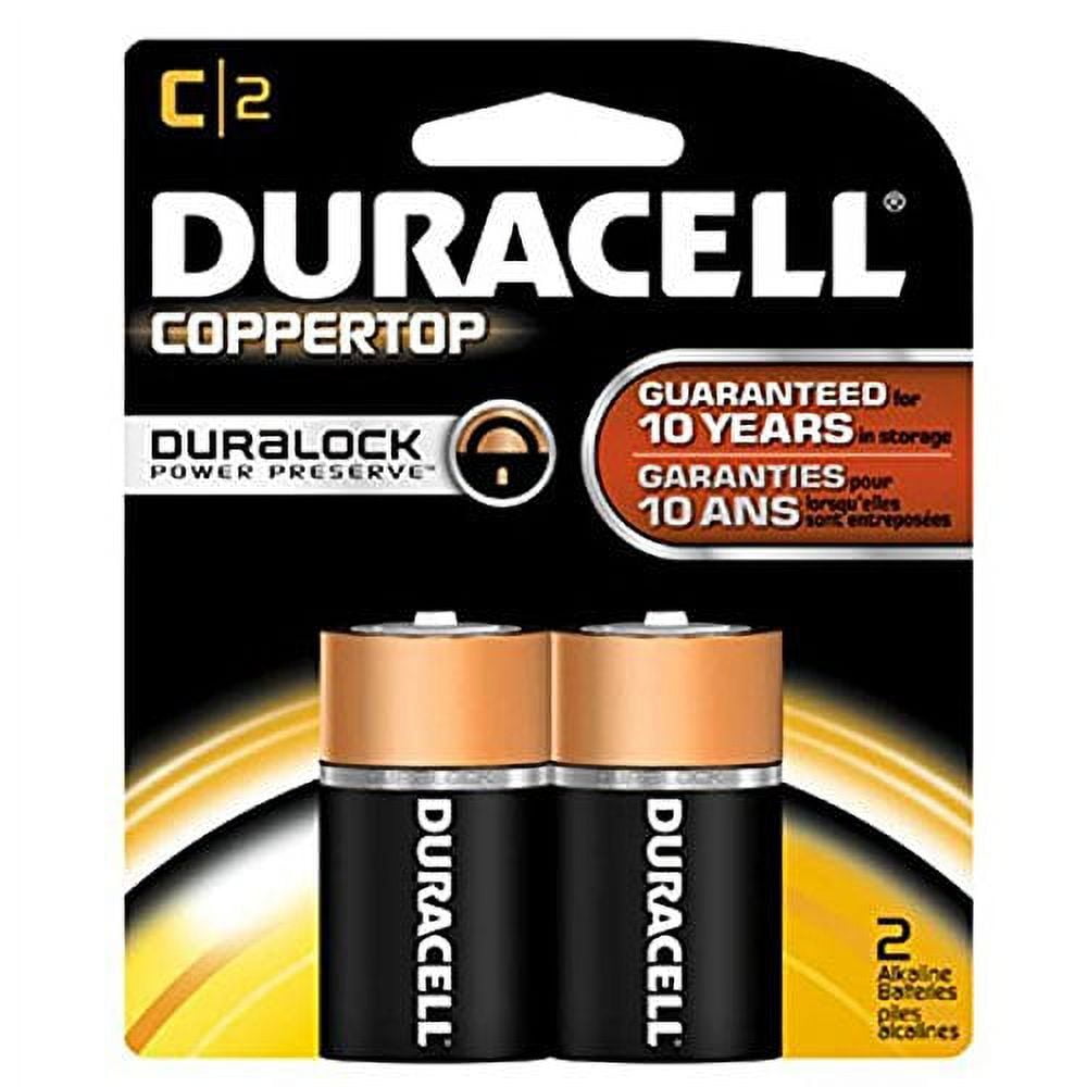 Duracell MN1400B2Z Copper Top Alkaline C Battery, 1.5 Volt, 2-Pack