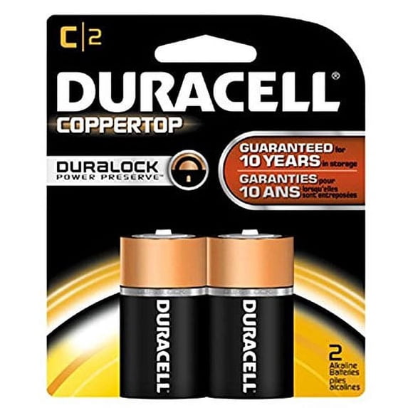 Duracell Coppertop C Alkaline Batteries 1.5 Volt 2 Each (Pack of 2)